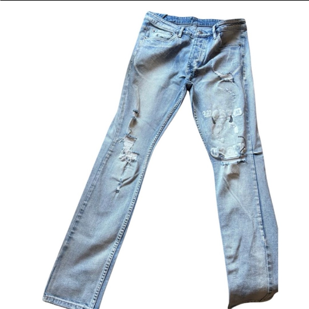 Ksubi Blue Skinny Distressed Jeans